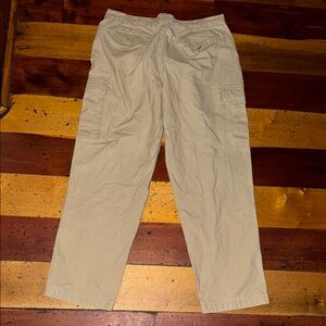 LL Bean Mens 33x29  Tan Cargo Pants Vintage Khakis
